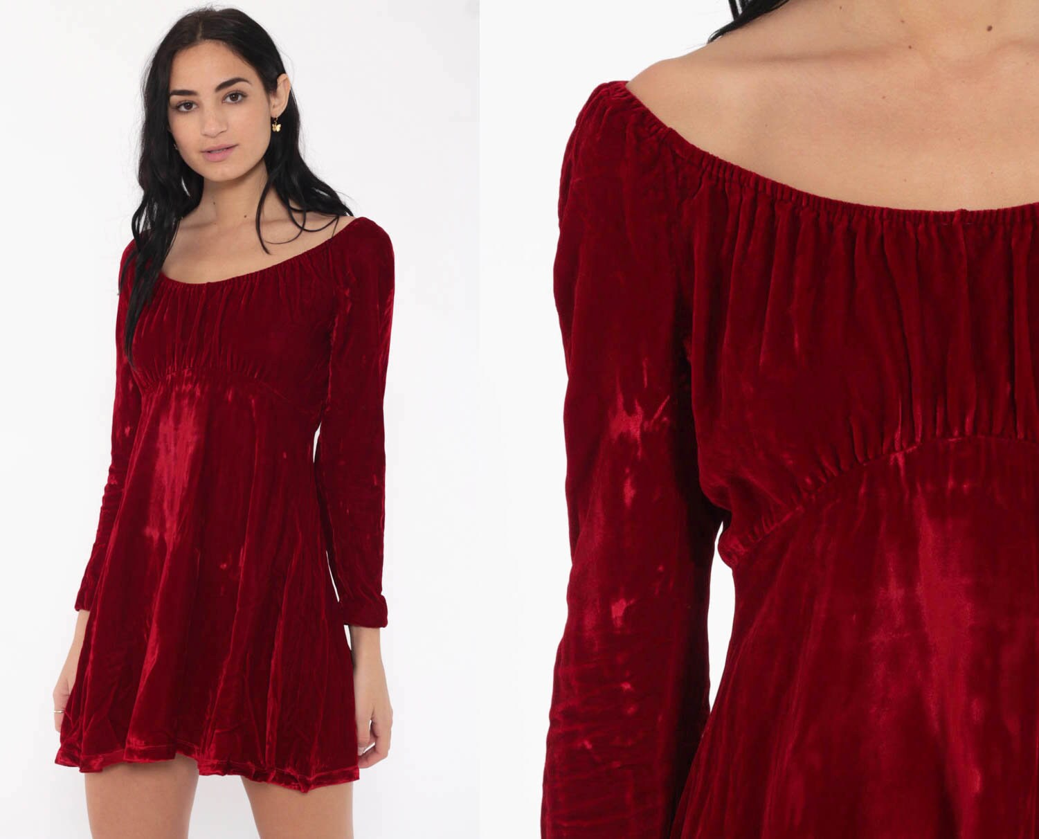 bohemian velvet dress