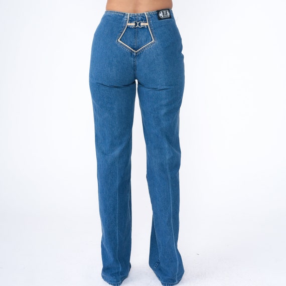 Western Buckle Back Jeans -- Straight Leg Hippie Boho… - Gem