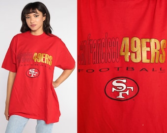 SAN FRANCISCO 49ers Shirt NFL Shirt 90s Football T Shirt Red California Tee Single Stitch 80s Sports Top Vintage Retro Tshirt Extra Large xl