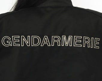 Vintage Black Gendarmerie Jacket 90s Zip up Bomber French Military