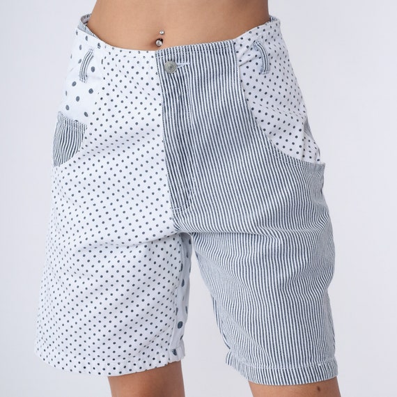Polka Dot Striped Shorts 80s Jordache Jean Shorts… - image 3