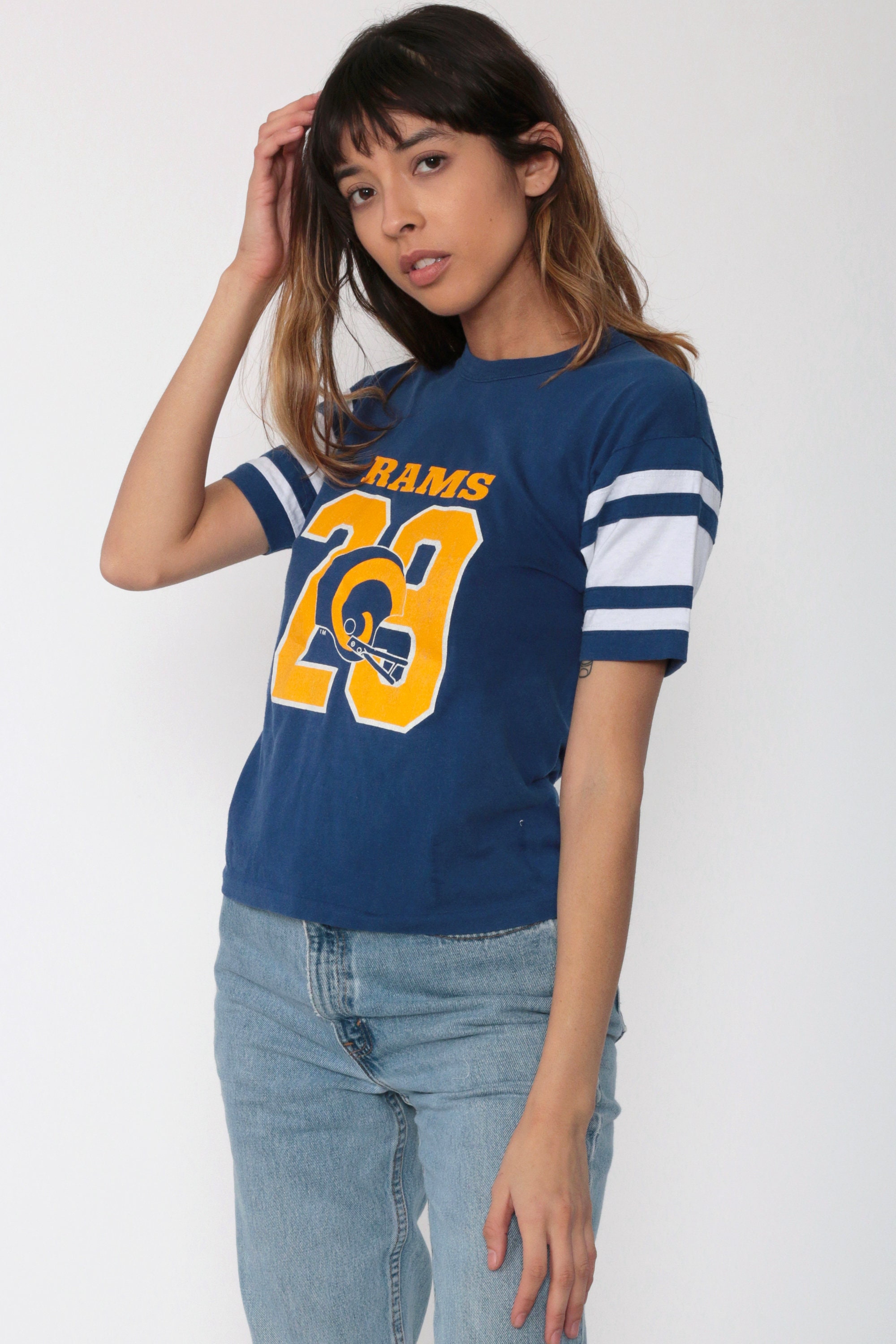 Los Angeles Rams Shirt -- 80s Football Tshirt NFL Football T Shirt Throwback LA Rams Tee 1980s 