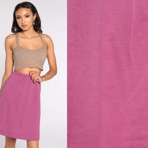 70s Skirt Wool Blend Purple Skirt Mod Knee Length Skirt Straight A Line Skirt High Waisted Retro Vintage 1970s Small xs s