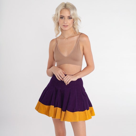 70s Yellow High-waisted Mini Skirt 