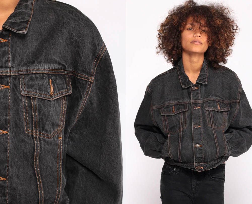 gap black denim jacket