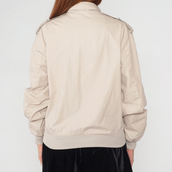 Tan Members Only Jacket 80s Zip Up Windbreaker Bo… - image 5