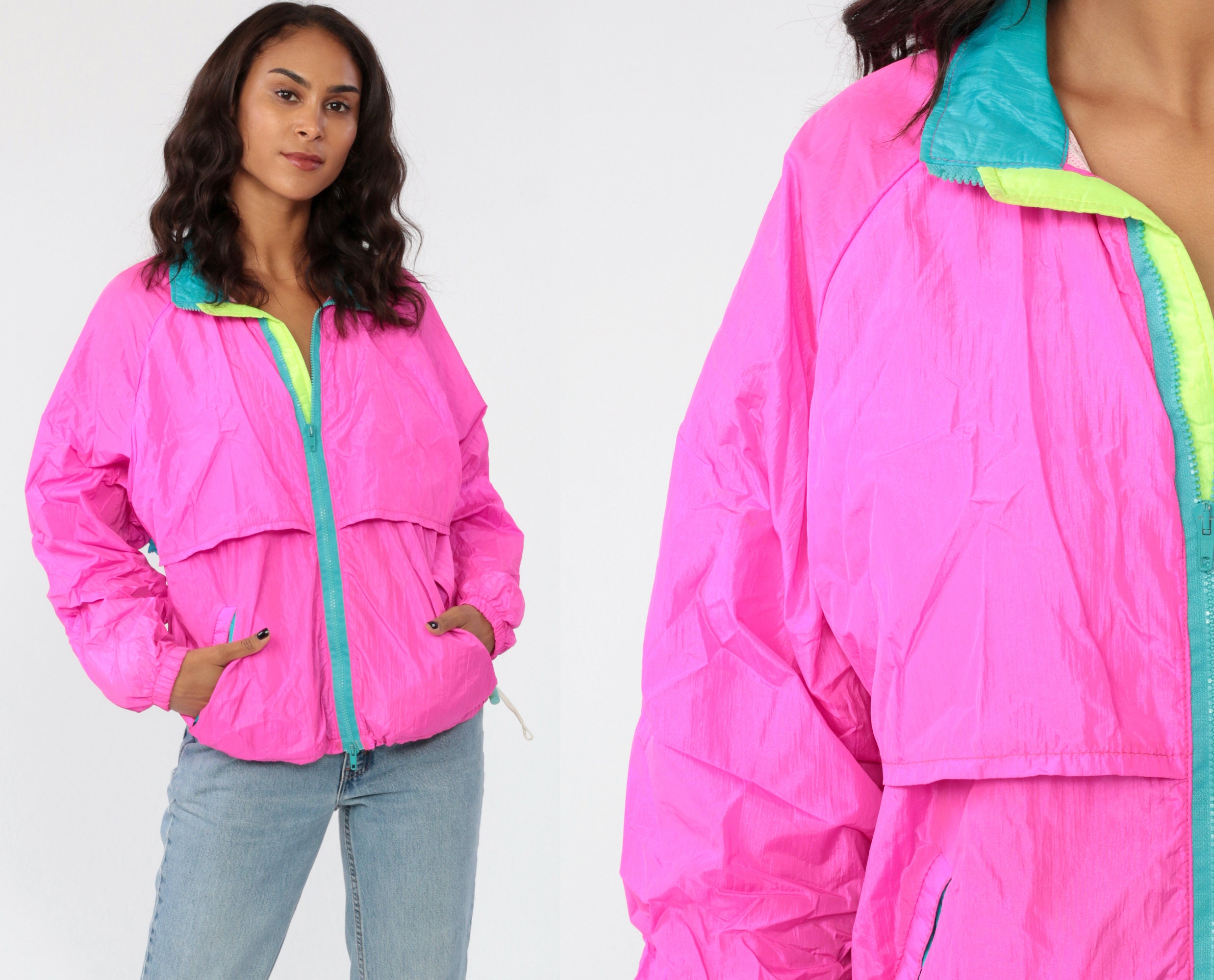 hot pink windbreaker jacket