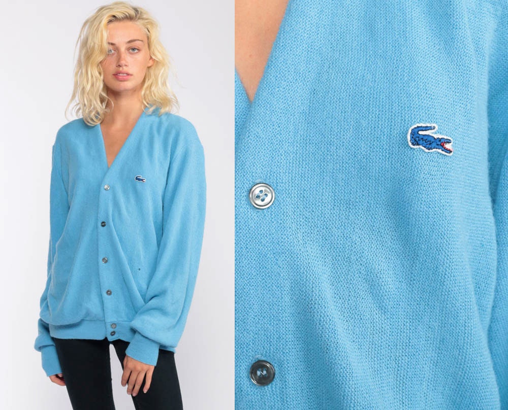 lacoste blue cardigan