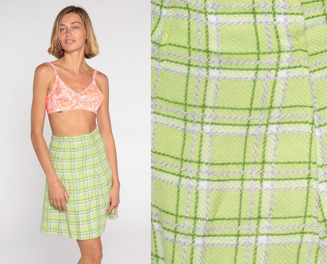 【I AM MARI】Cleans Check Tweed A-Line Mini Skirt I AM MARI】Cleans Check Tweed A-Line Mini Skirt Carolina