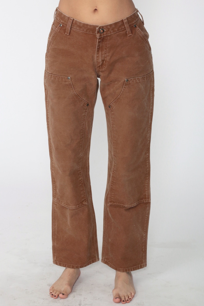 Carhartt Pants Women/'s 25 Workwear Wide Leg Boyfriend Low Rise Work Pants Baggy Cargo Straight Leg Vintage 1990s Streetwear Extra Small xs 2