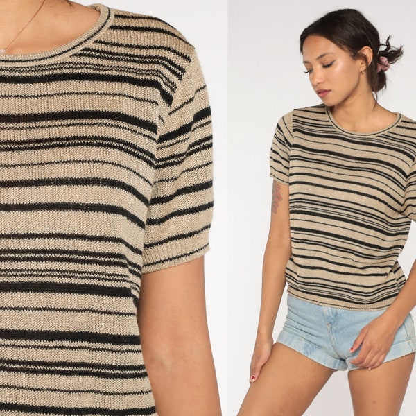 Retro Striped Knit Top