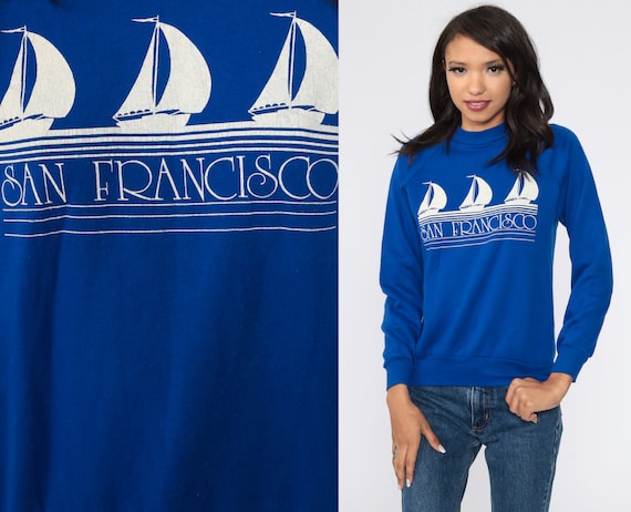 San Francisco Sweatshirt 80s Sailboat Sweatshirt R