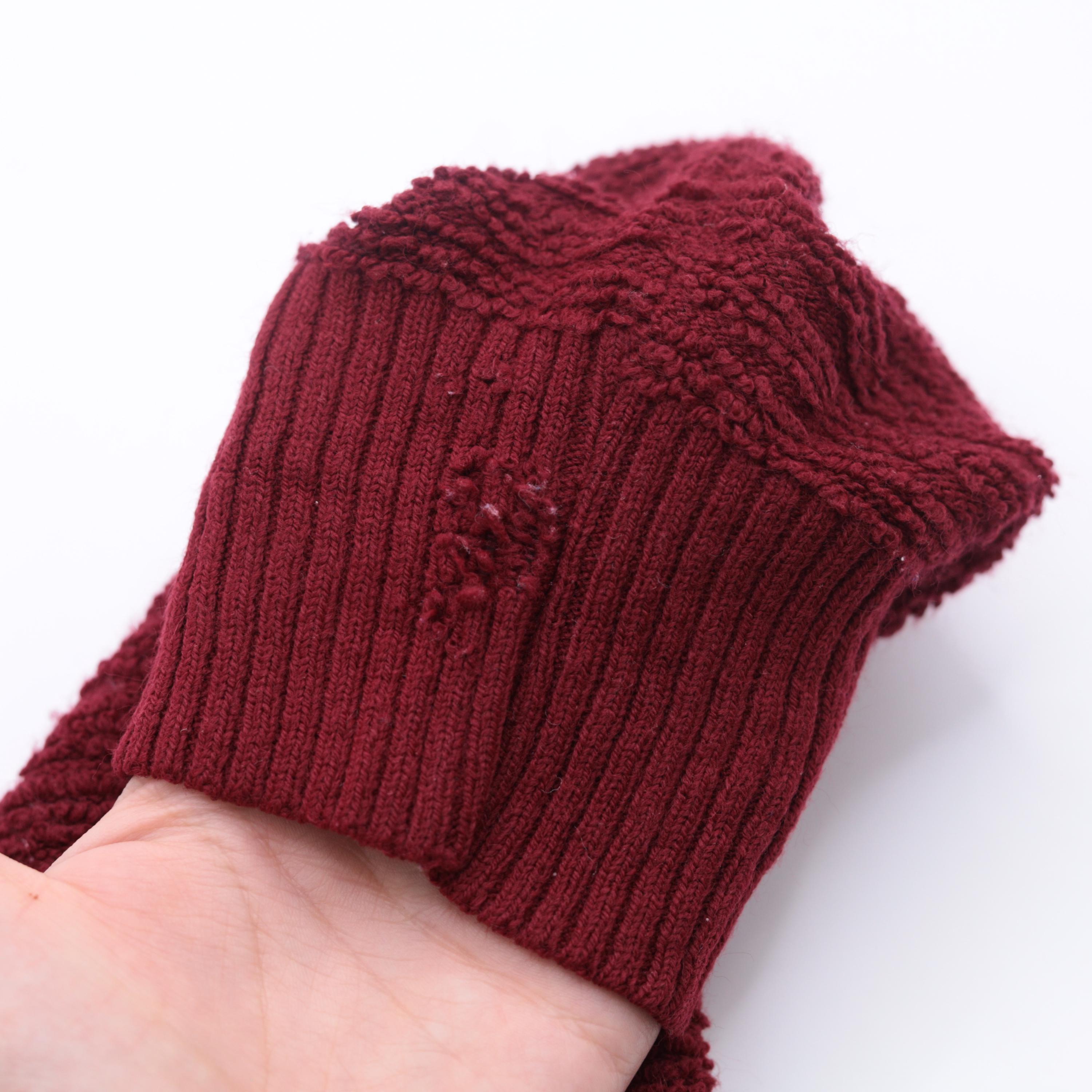 Vintage Jantzen Loop Knit Sweater 80s Burgundy Terry