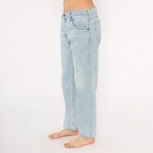Wrangler Straight Leg Jeans 2000s Light Wash Denim Blue Relaxed Fit Cotton Dad Style Mid Rise Faded Casual Everyday Pants Trousers 34 x 29 image 9