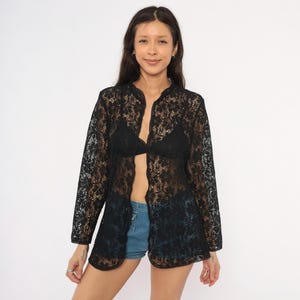 90s Sheer Blouse - Etsy