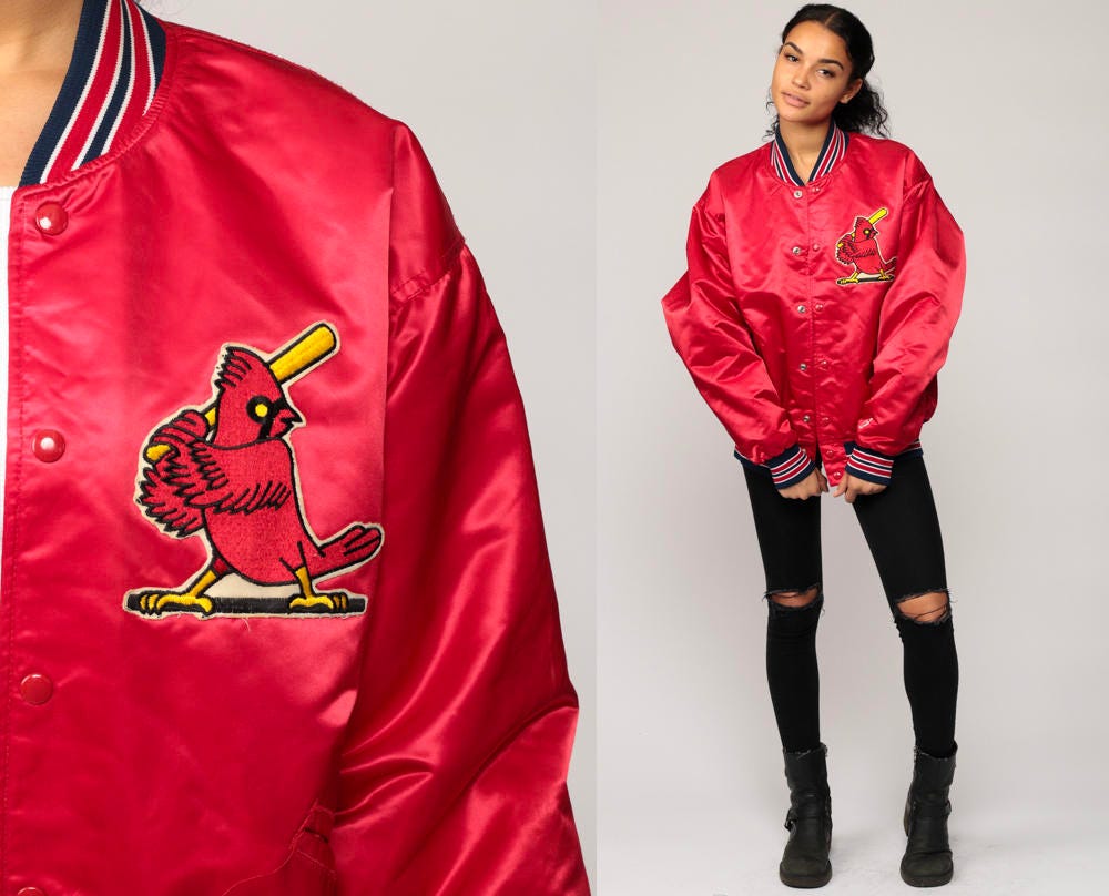 cardinal satin baseball jacket