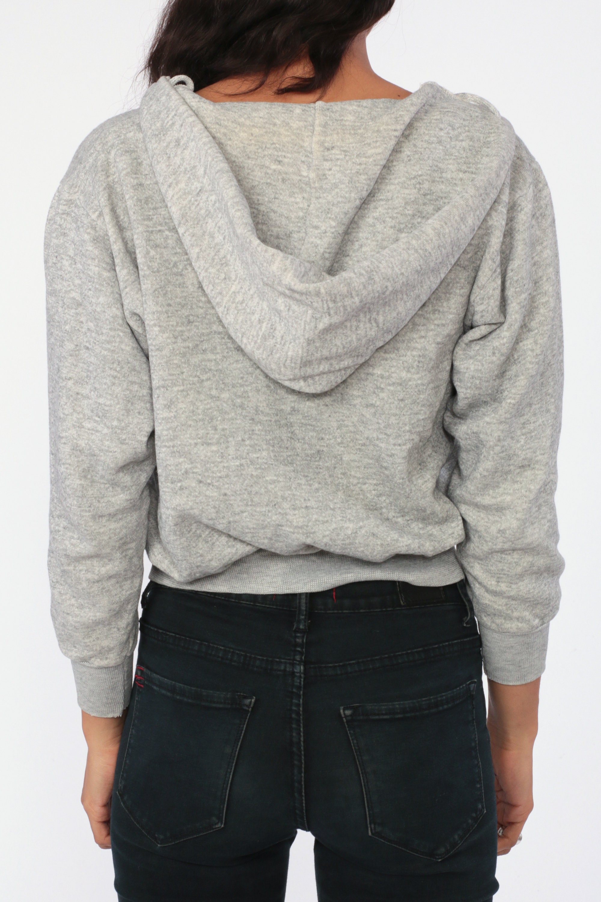 Download Grey Hoodie Sweatshirt 80s Hooded Sweatshirt Cropped Hood ...