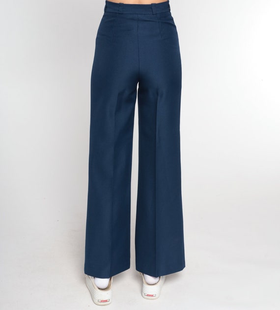 70s Bell Bottoms Pants -- Navy Blue Boho Hippie B… - image 9