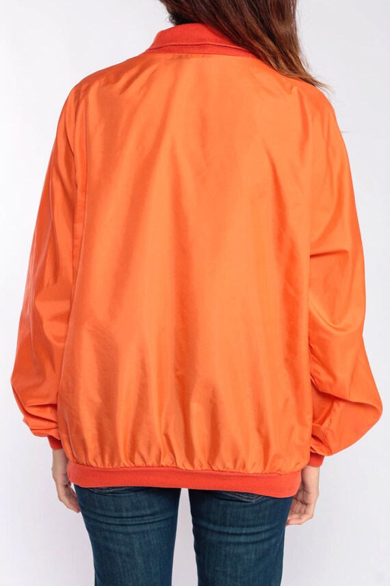 Orange Jacket 80s Windbreaker Jacket Funnel Neck Jack… Gem