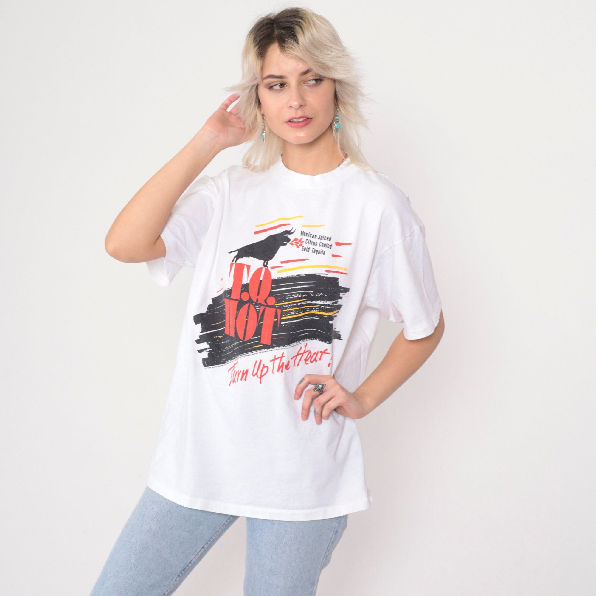 TQ Hot Tequila Shirt 90s Mexican Spiced Gold Tequila Liquor