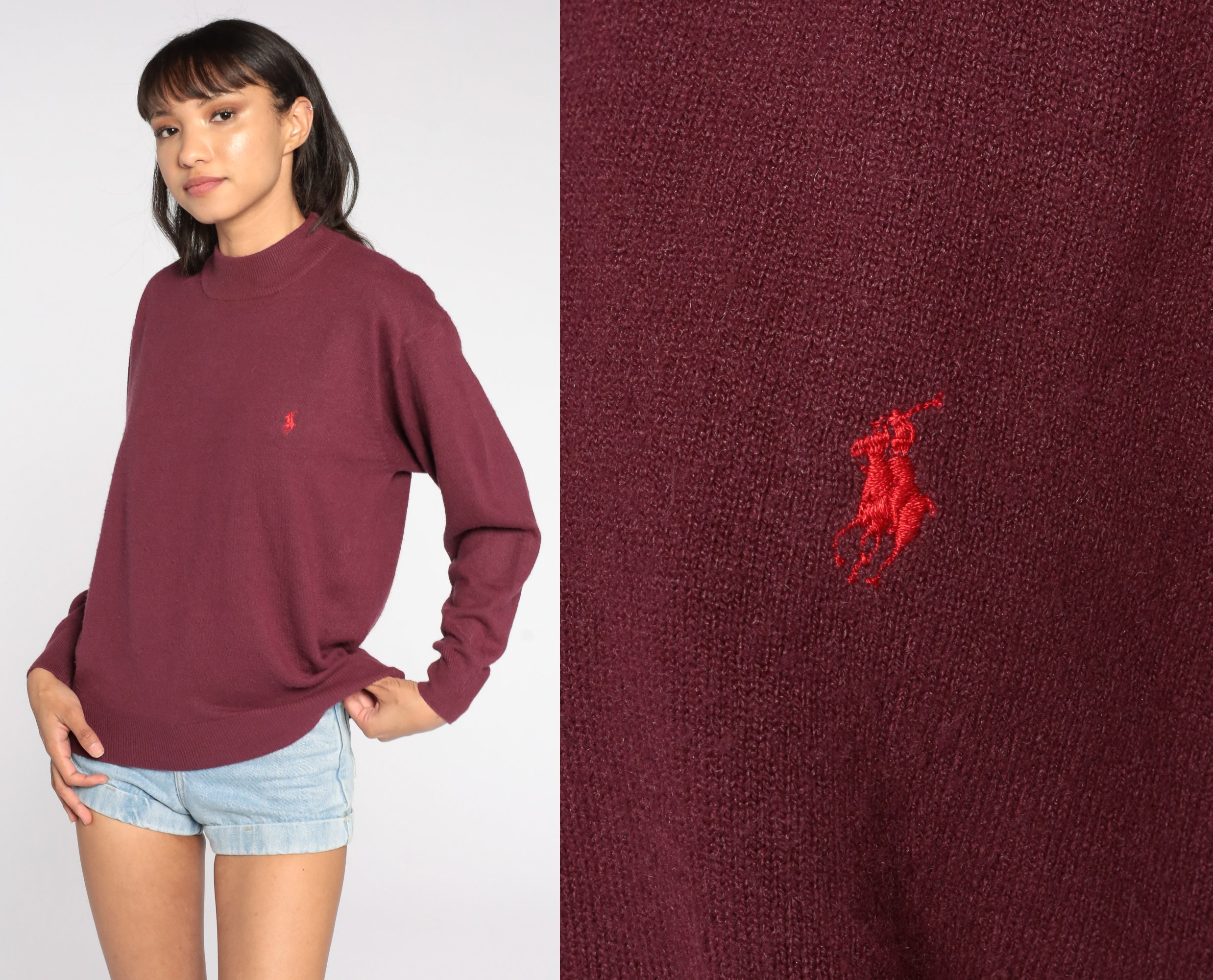 Ralph lauren burgundy jumper new arrivals