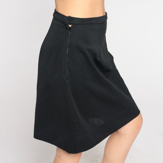 Black Mini Skirt 70s High Waisted Mod Skirt Basic… - image 6
