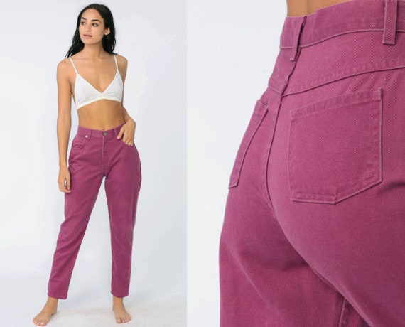 Purple Mom Jeans 26 -- 90s Mom Jeans High Waisted