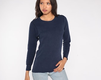 T-shirt Homme St. John's Bay - Manches Longues, Boutonné, Motif à Carreaux Bleu, Taille M