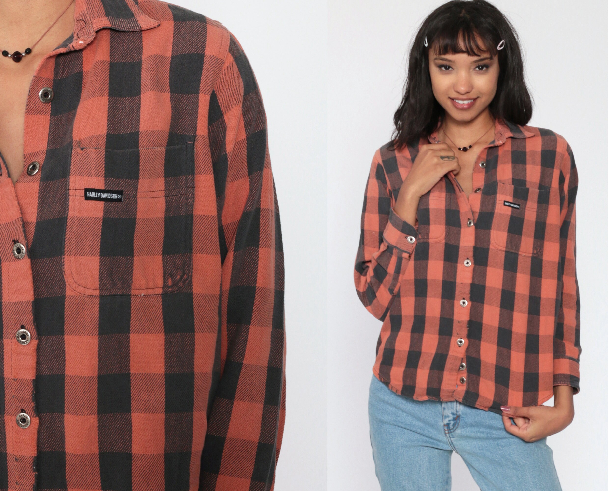 Orange Flannel Shirt HARLEY DAVIDSON 
