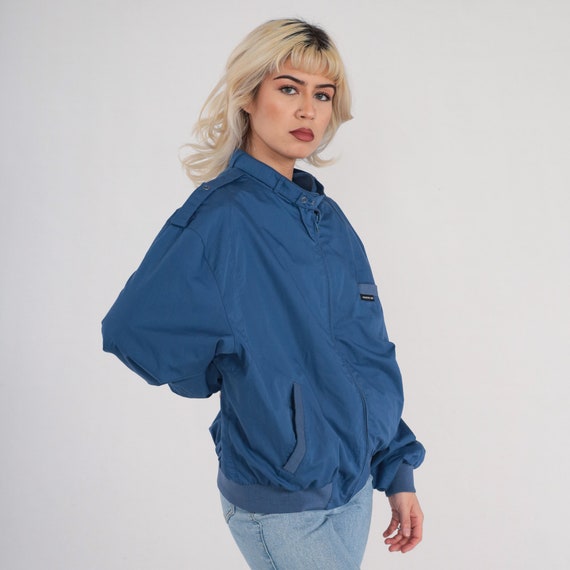 Blue Members Only Jacket 80s Cafe Racer Windbreak… - image 4