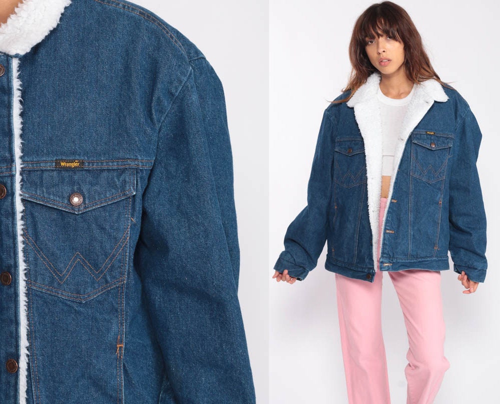 wrangler shearling denim jacket