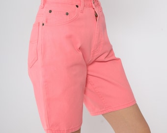 90s Pink Jean Shorts Bright Faded Glory Shorts Denim Shorts High Waisted Bottoms 1990s Vintage Retro Summer Jean Shorts Small 4