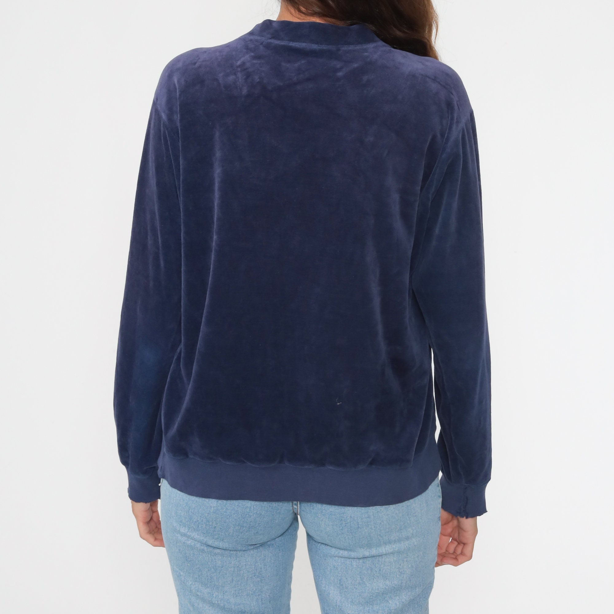 velour v neck sweater