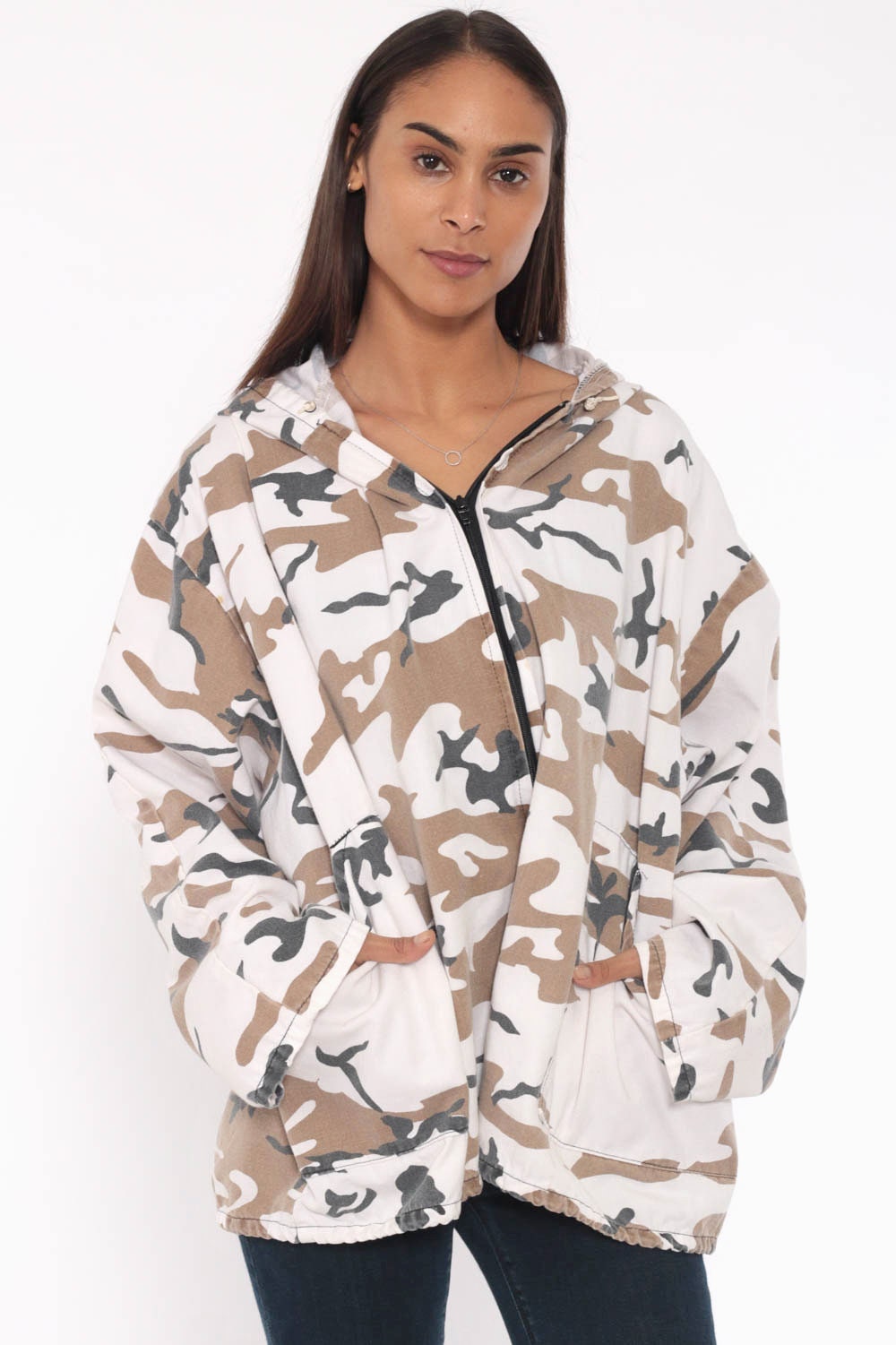 686 white camo jacket