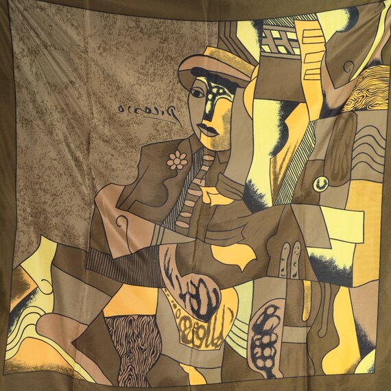Vintage Picasso Scarf 80s Silk Scarf Top Cubist P… - image 2