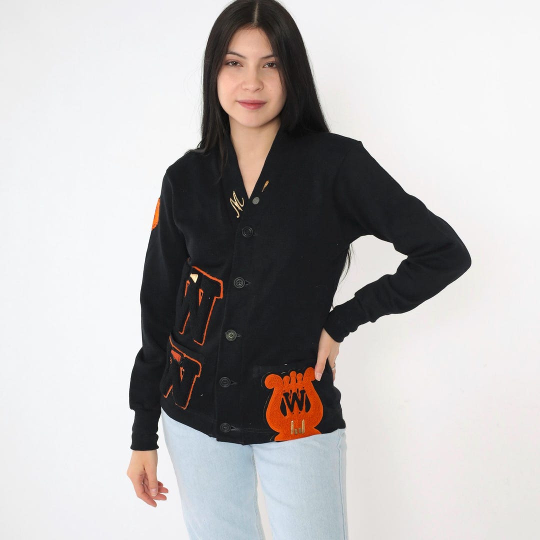 トップス 50s-60s WILSON lettered cardigan black il_1080xN.6783127024_71sg.jpg