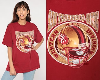 49ers T-Shirt 90s San Francisco Shirt Retro NFL TShirt Football T Shirt California Tee Single Stitch Red Vintage 1990s Mens Extra Large xl