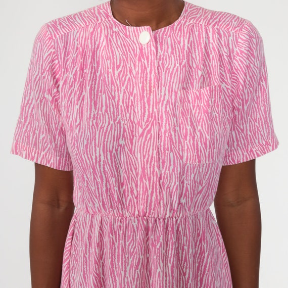 Tiger Print Dress 80s Pink Dress Animal Print But… - image 5