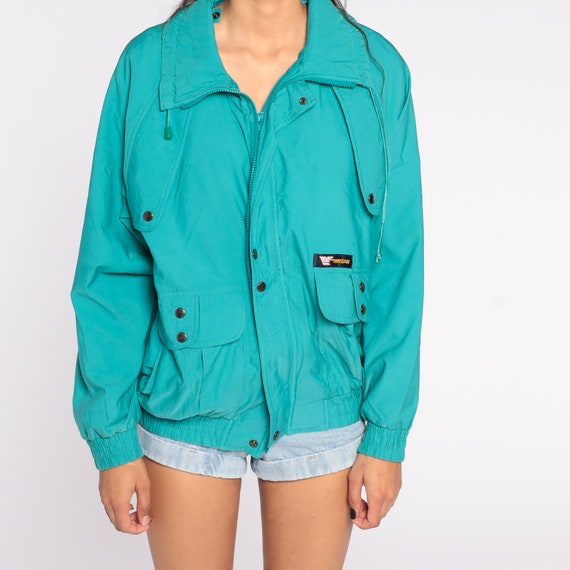 Turquoise Down Jacket Ski Jacket Green Goose Down… - image 6