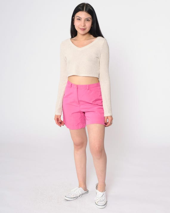 Y2K Hot Pink Shorts Liz Claiborne Trouser Shorts High Waisted Mom Shorts Retro Cotton Summer Vintage 00s Small Petite 4 Etsy Canada