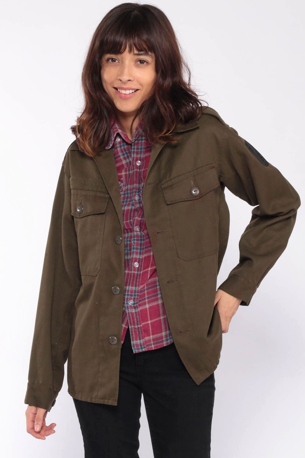 army print button up shirt