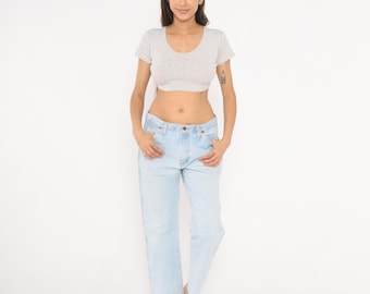 Light Wash Wrangler Jeans 2000s Straight Leg Cowboy Denim Pants Western Cotton Faded Mom Jean High Rise Relaxed Fit Vintage Trousers 34 x 30