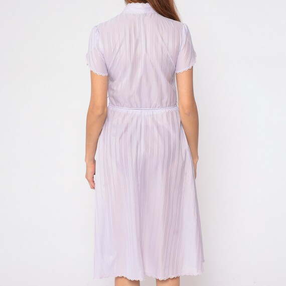 70s Prairie Dress Lavender Midi Lace Yoke Ruffle … - image 8