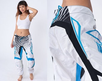 Pantalon de course Fly Pantalon de motocross vintage des années 90 Dirt Bike Moto Racing Blanc Noir Pantalon de moto d'équitation des années 1990 Pantalon de motard Rétro Grand xl