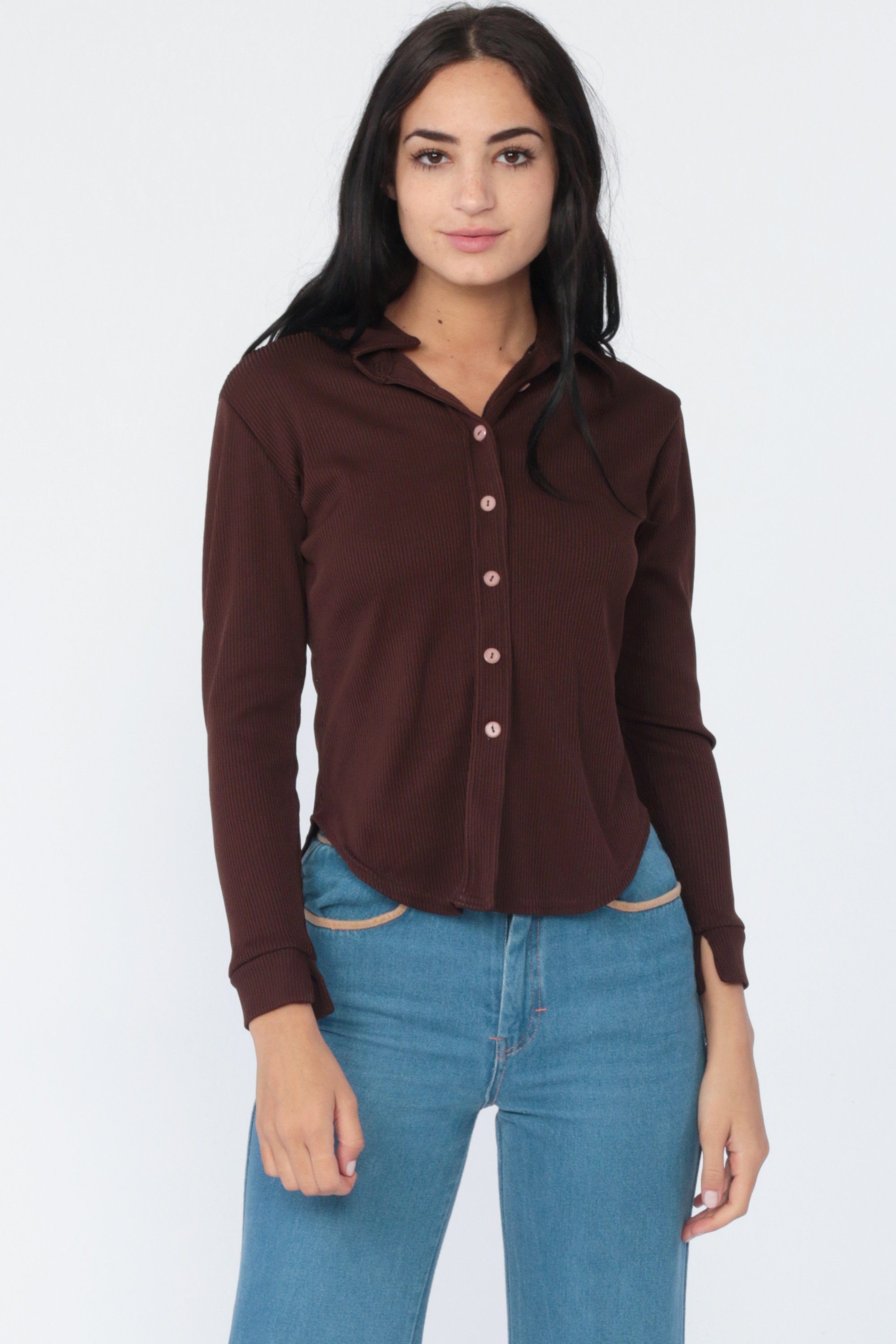 brown shirt blouse