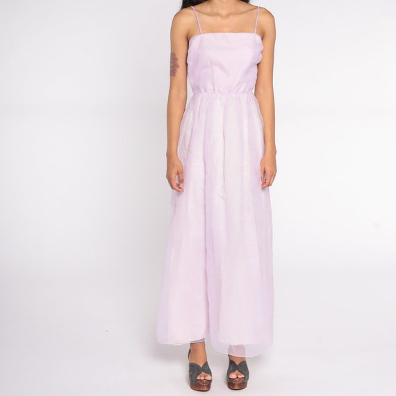 Lavender Chiffon Dress Princess Dress 1970s Maxi … - image 6