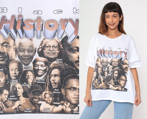90s Black History T-Shirt Martin Luther King Jr Malcolm X Rosa Parks Nelson Mandela Graphic Tee Vintage Y2K Extra Large xl