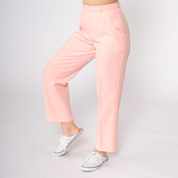 80s Pink Levis Trousers Bend Over Straight Leg Pants Pastel Creased Straight Leg Trousers High Waist Slacks Hippie 1980s Vintage Small