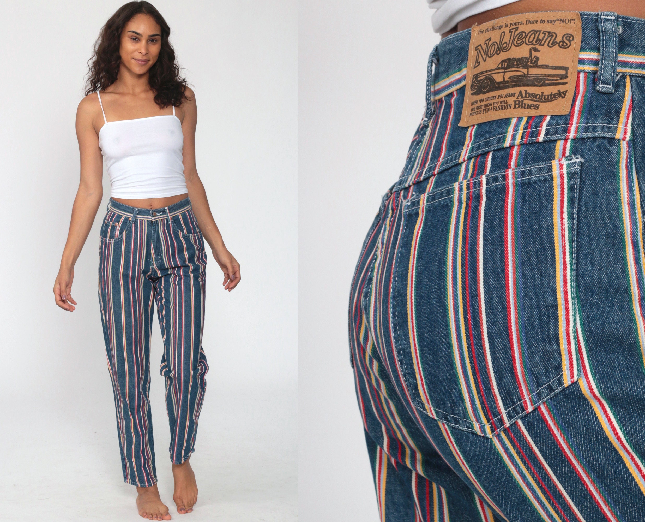 vintage striped jeans