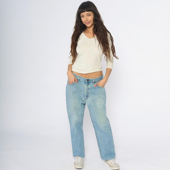 Y2K Boyfriend Pants Lee Jeans Light Wash Blue Denim Vintage Straight Leg Classic 90s Faded Mens Casual Streetwear Normcore Extra Large XL